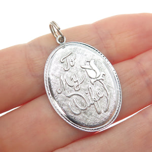 GRIFFITH & SONS CO. Sterling Silver Antique Art Deco To My Wife Charm Pendant