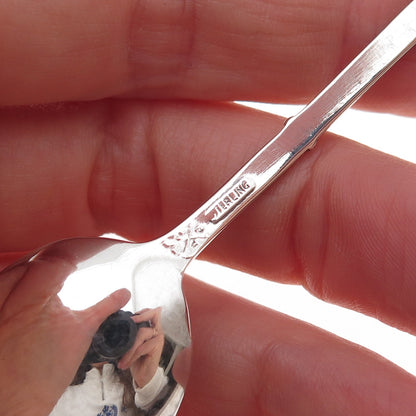 Joseph Mayer & Bros Sterling Antique Art Deco Enamel Flag of Alaska Coffee Spoon