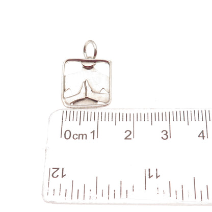 FAR FETCHED 925 Sterling Silver Vintage Prayer Hands Mini Charm Pendant
