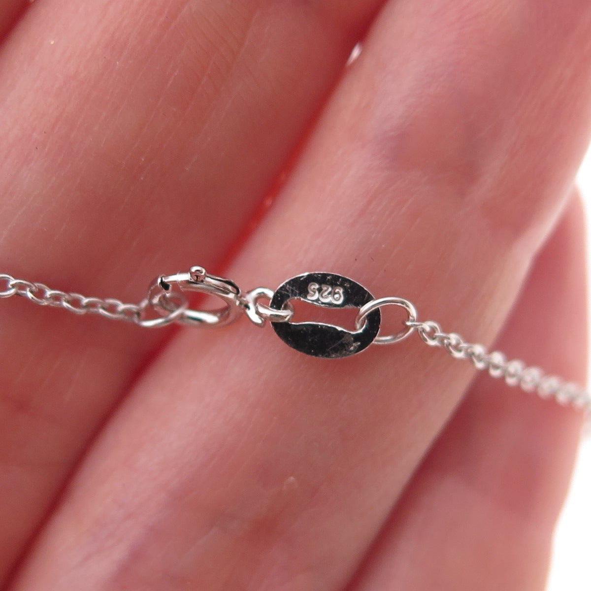 Sun 925 Sterling Silver Real Diamond Infinity Cable Chain Necklace 18"