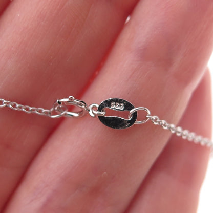 Sun 925 Sterling Silver Real Diamond Infinity Cable Chain Necklace 18"