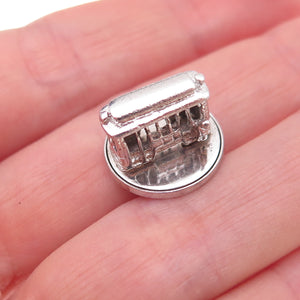 925 Sterling Silver Vintage Cable Car 3D Charm Pendant