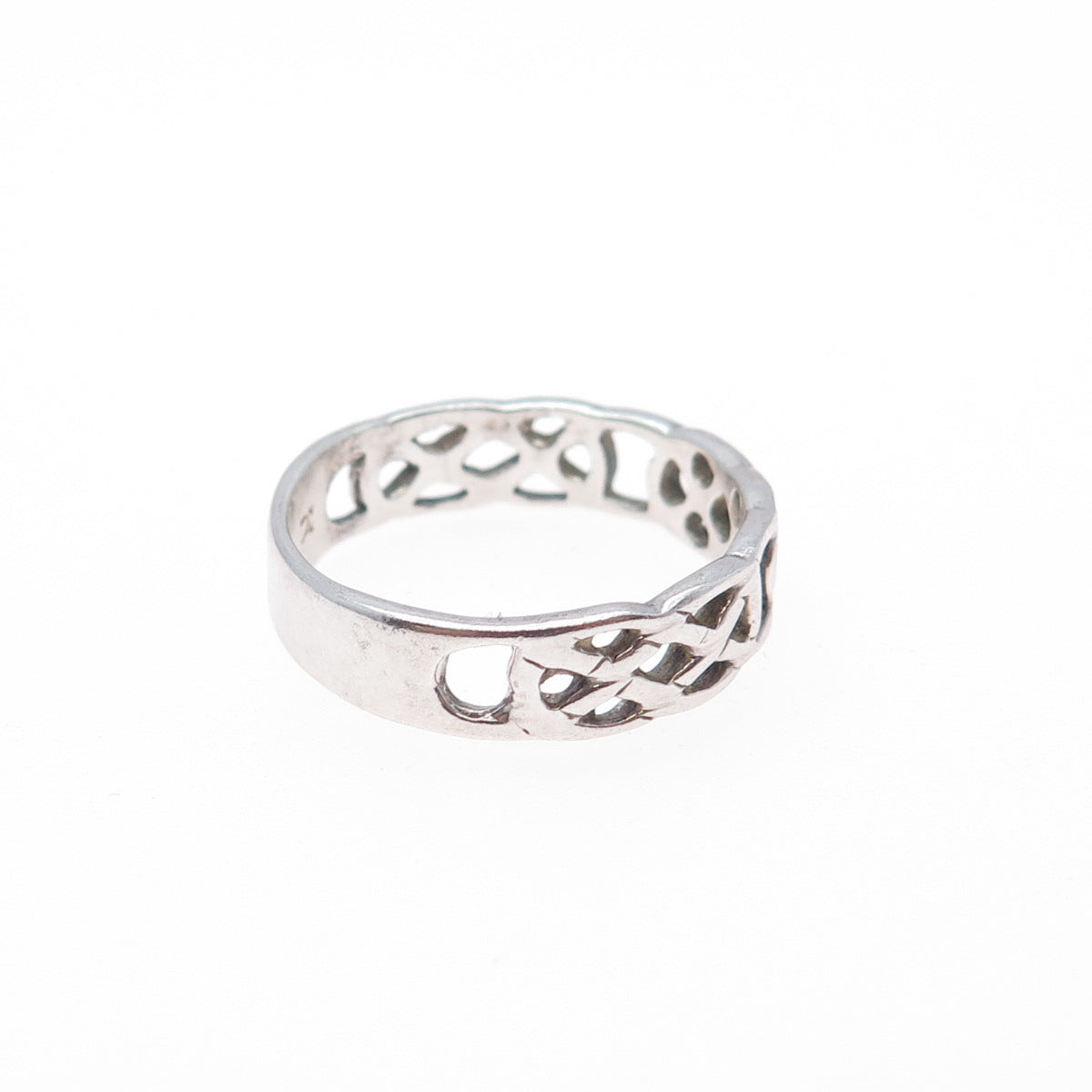 CELLINI 925 Sterling Silver Vintage Celtic Knot Band Ring Size 8.25