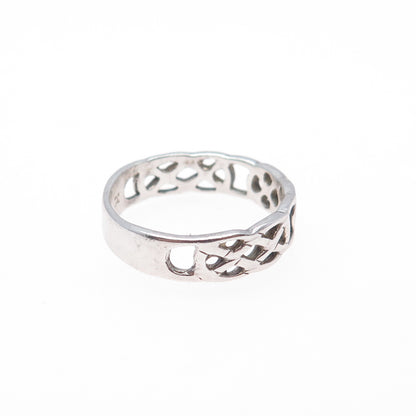 CELLINI 925 Sterling Silver Vintage Celtic Knot Band Ring Size 8.25