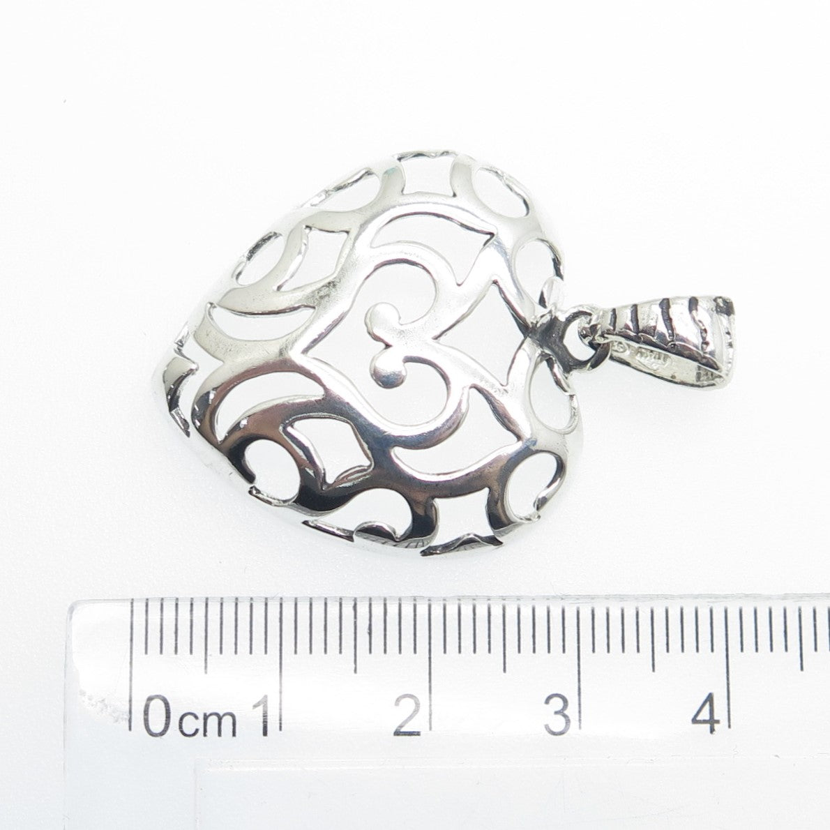 MILOR 925 Sterling Silver Vintage Italy Ornate Heart Pendant