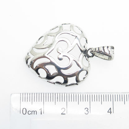 MILOR 925 Sterling Silver Vintage Italy Ornate Heart Pendant
