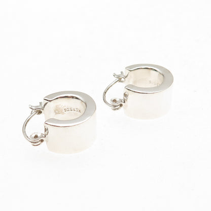 Ken Crafts 925 Sterling Silver Vintage Wide Hoop Earrings