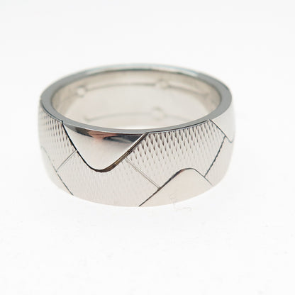 NEOS 925 Sterling Silver Textured Zig Zag Band Ring Size 7.75