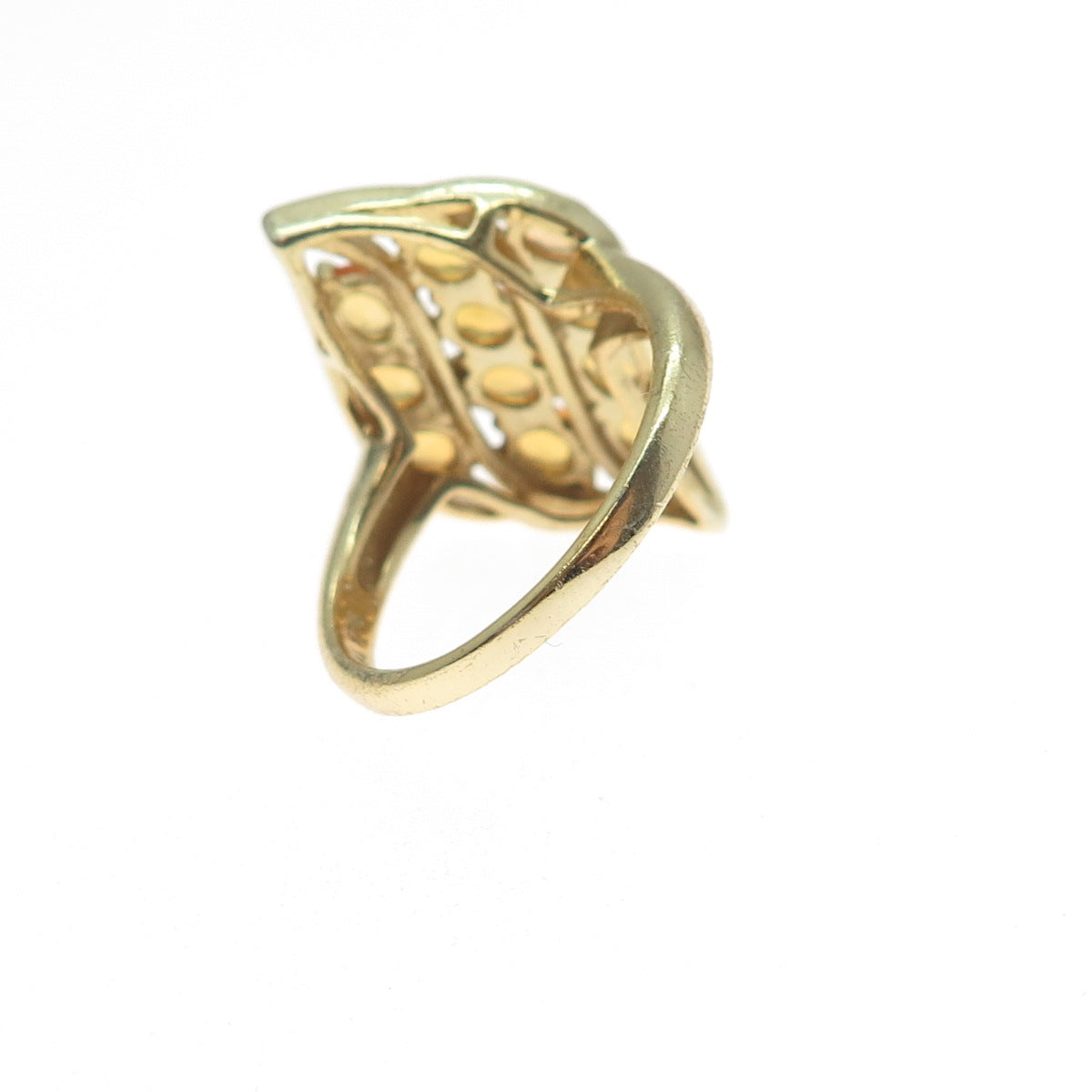 TGGC 925 Sterling Silver Gold Plated Real Yellow Sapphire Ring Size 7.25