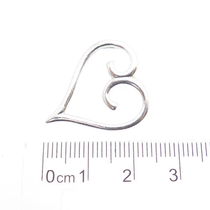 925 Sterling Silver Vintage Swirl Heart Pendant