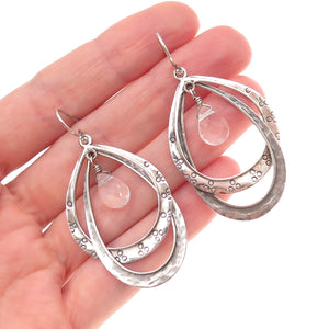 Silpada 925 Sterling Silver Vintage Hammered Teardrop Oxidized Dangle Earrings