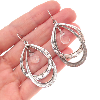 Silpada 925 Sterling Silver Vintage Hammered Teardrop Oxidized Dangle Earrings