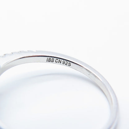 925 Sterling Silver Round-Cut C Z Ring Size 7.25