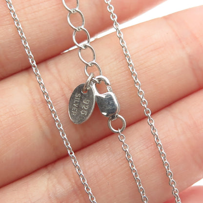 925 Sterling Silver Cushion-Cut Shaped Lemon C Z Rolo Chain Necklace 18"