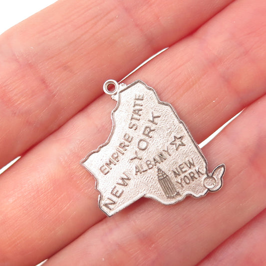 Griffith & Sons 925 Sterling Silver Vintage 1969 New York State Charm Pendant