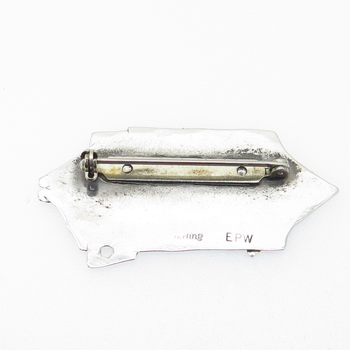 EPW Pamela Worthington 925 Sterling Silver Vintage Modernist Fish Pin Brooch