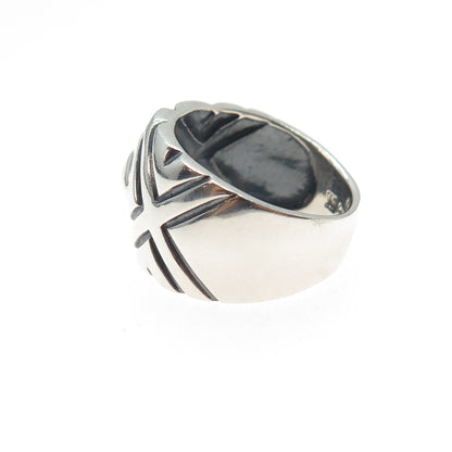 CHAPAL ZENRAY 925 Sterling Silver Vintage Modernist Oxidized Ring Size 8.25