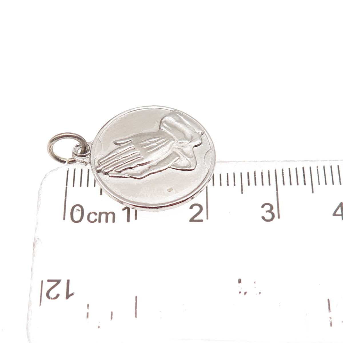 925 Sterling Silver Vintage Prayer Hands Religious Mini Charm Pendant