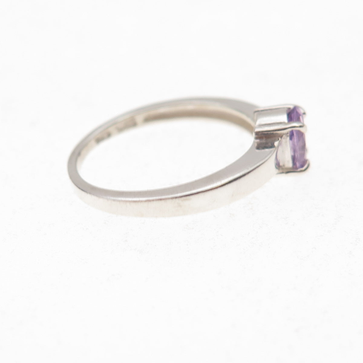 CNA Pranda 925 Sterling Silver Vintage Real Oval-Cut Amethyst Ring Size 5.25
