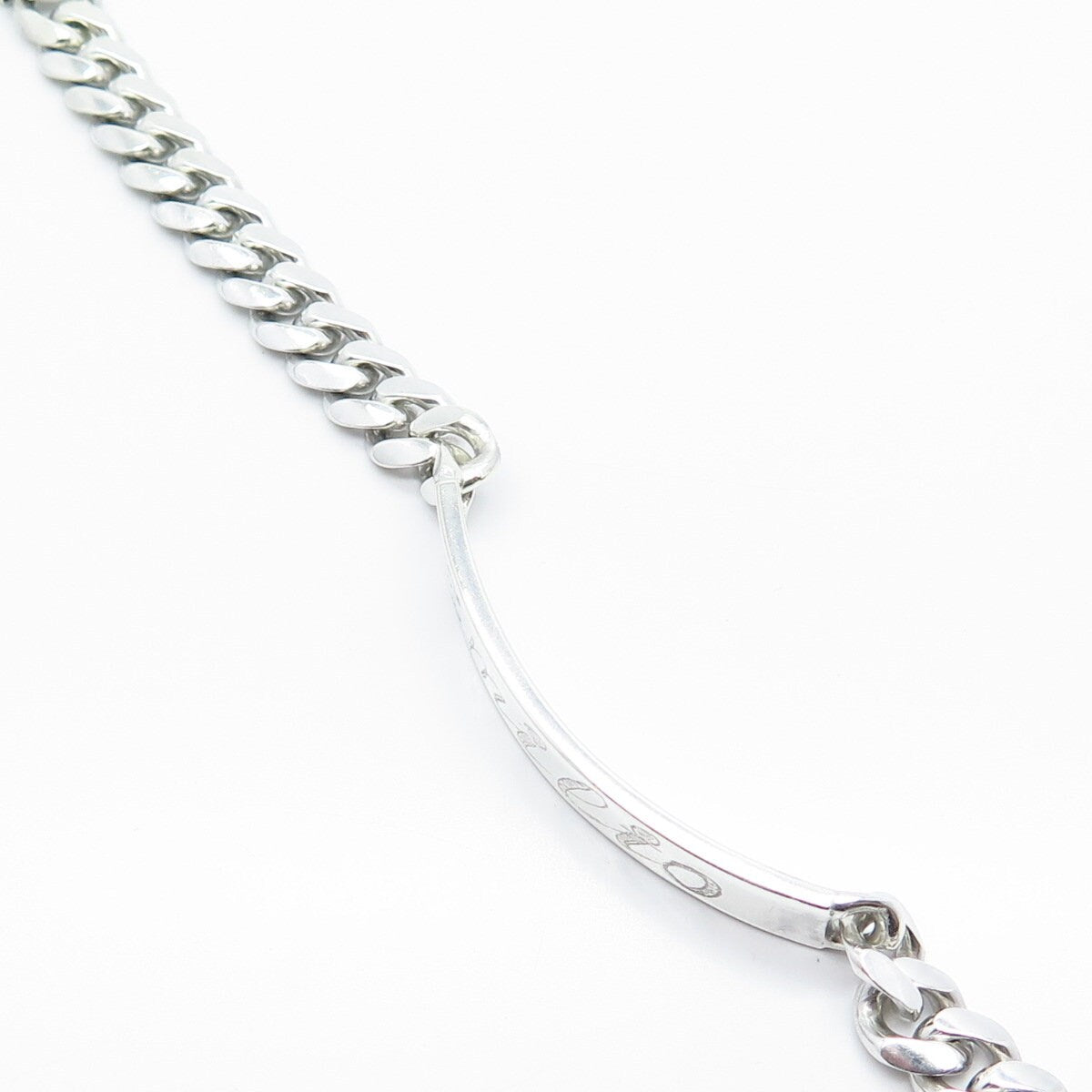 925 Sterling Silver Vintage "Emilio" Personalized ID Cuban Link Bracelet 8"