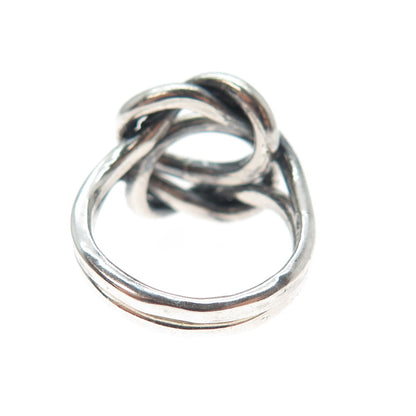 925 Sterling Silver Vintage Mariner Love Knot Oxidized Ring Size 5.5