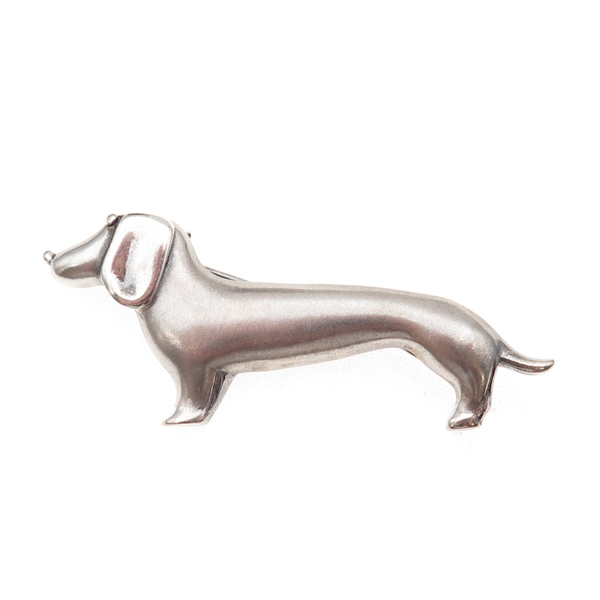 925 Sterling Silver Vintage Italy Dachshund Oxidized Pin Brooch
