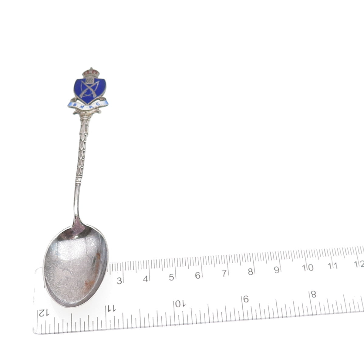 Levi & Salaman 925 Sterling Silver Antique 1908 Birmingham Enamel Coffee Spoon