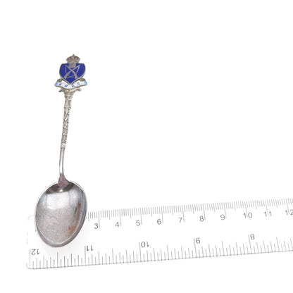 Levi & Salaman 925 Sterling Silver Antique 1908 Birmingham Enamel Coffee Spoon