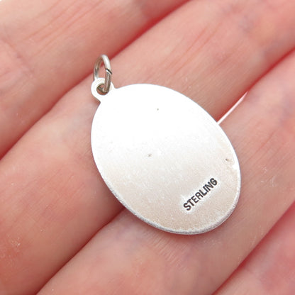 925 Sterling Silver Vintage St. Christopher Religious Medal Charm Pendant