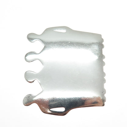 925 Sterling Silver Vintage Modernist Women's Power Pin Brooch