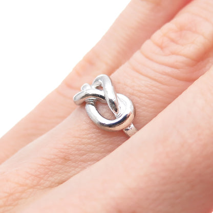VARGAS 925 Sterling Silver Vintage Mariner Love Knot Ring Size 4.75
