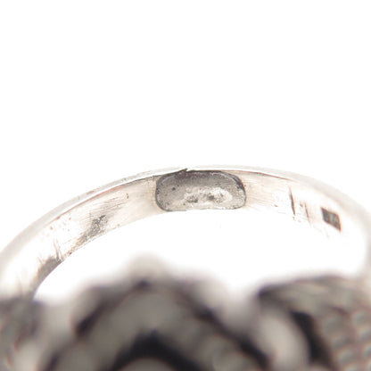 925 Sterling Silver Vintage Real Pear-Cut Red Garnet Oxidized Ring Size 4.5