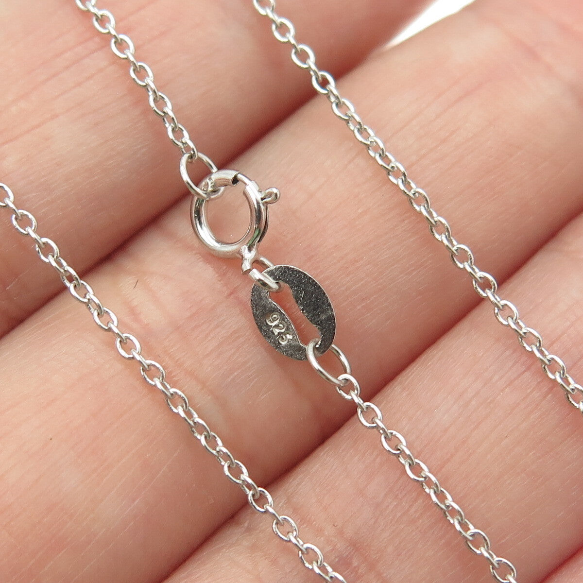 925 Sterling Silver Cable Chain Necklace 18"