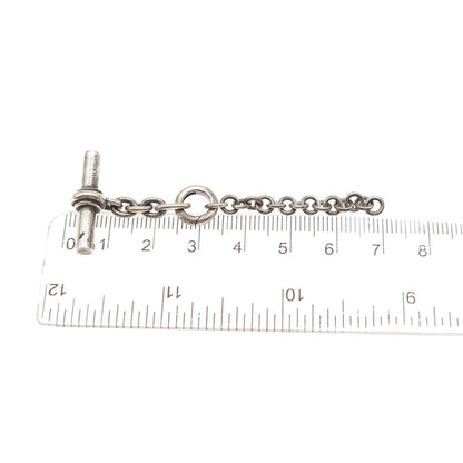 Bottega Veneta 925 Sterling Silver Vintage T-Bar Necklace Lock Clasp Extender