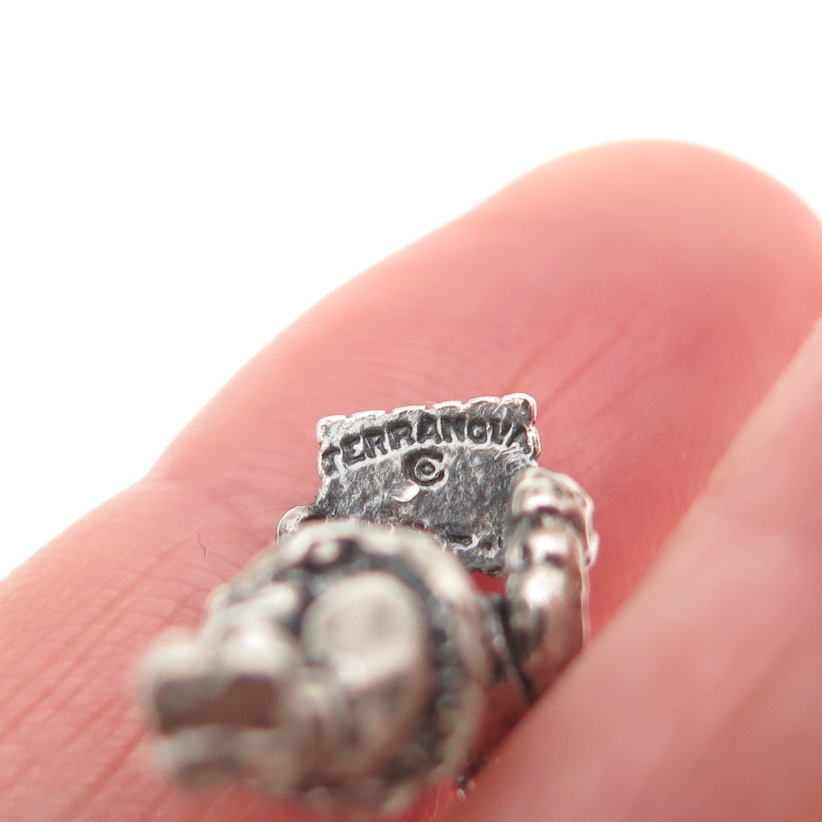 Terranova 925 Sterling Antique Santa Merry Christmas Movable Mini 3D Pendant