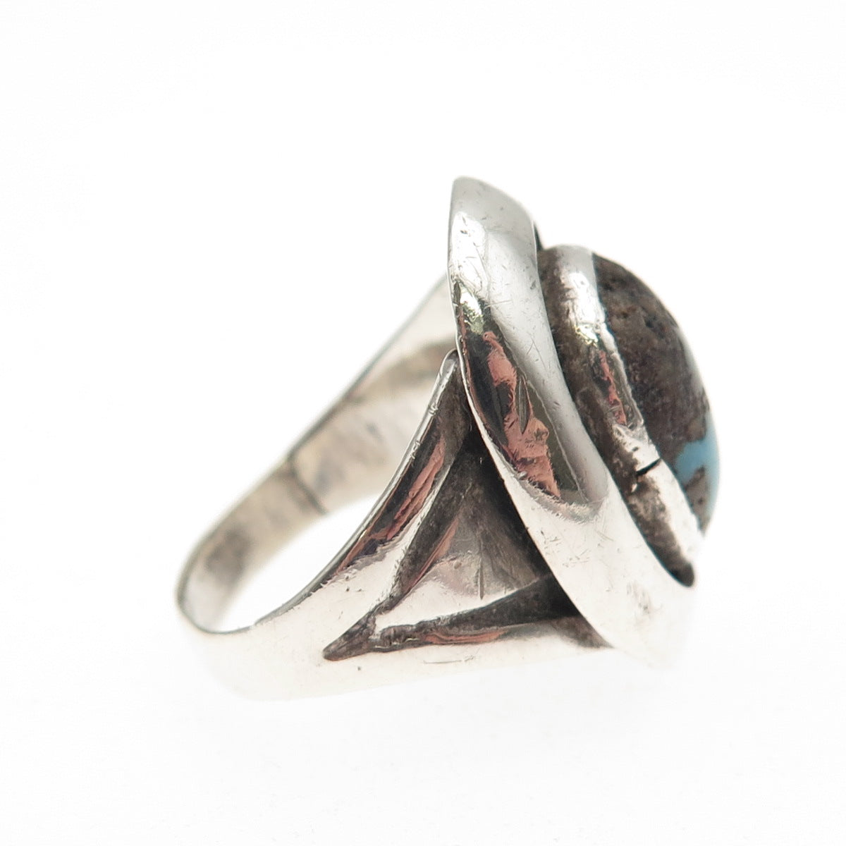 Cynthia Begay Navajo Old Pawn Sterling Silver Vintage Turquoise Ring Size 5.75