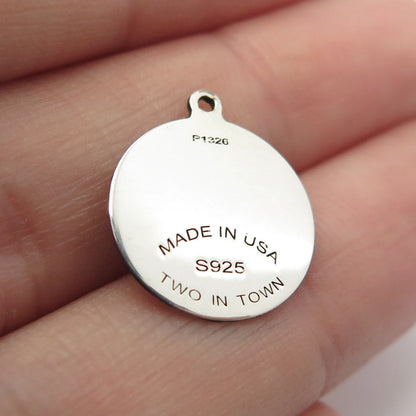 925 Sterling Silver USA Two In Town Horse Charm Pendant