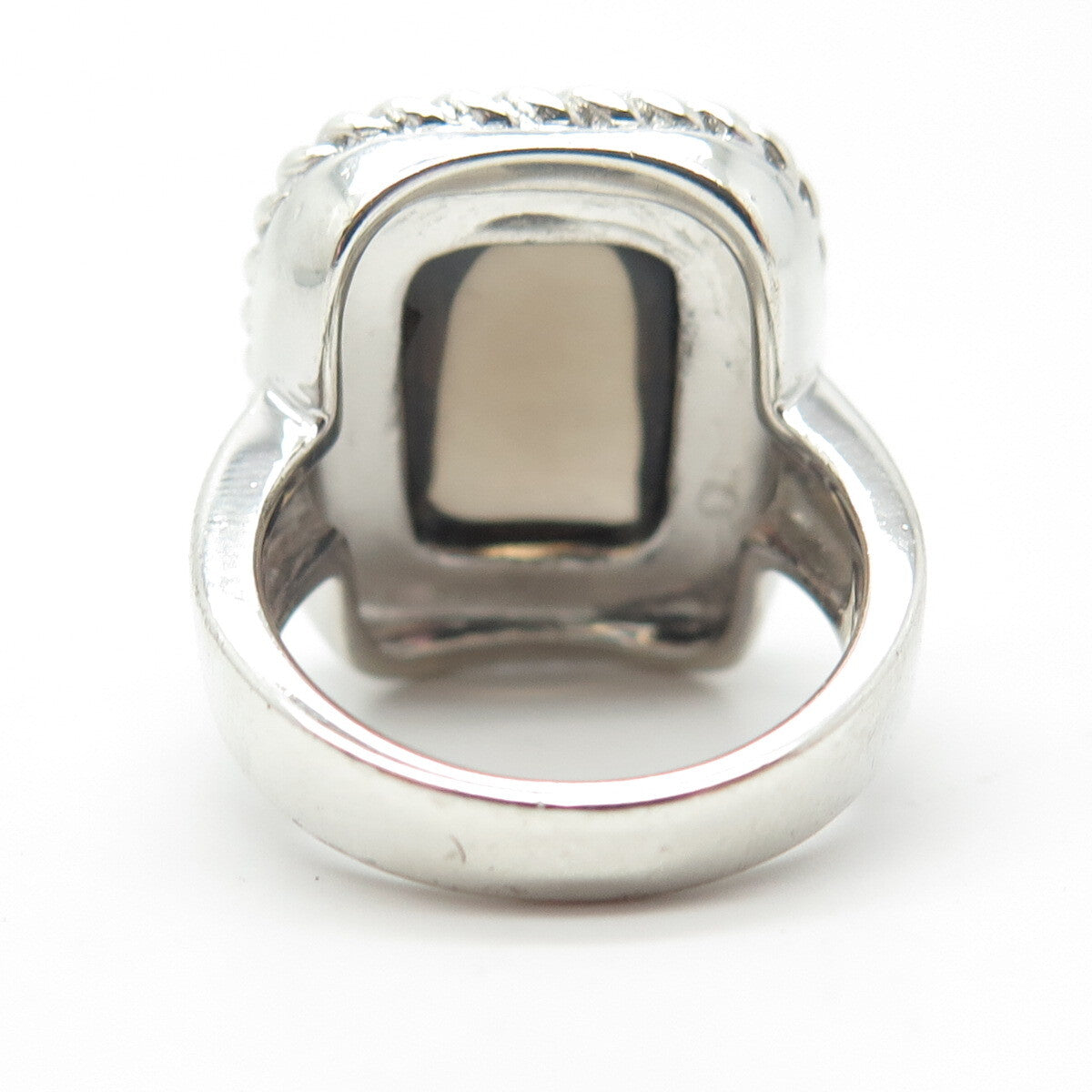 925 Sterling Silver LXG Jewelry Real Smoky Quartz Cocktail Ring Size 6.25