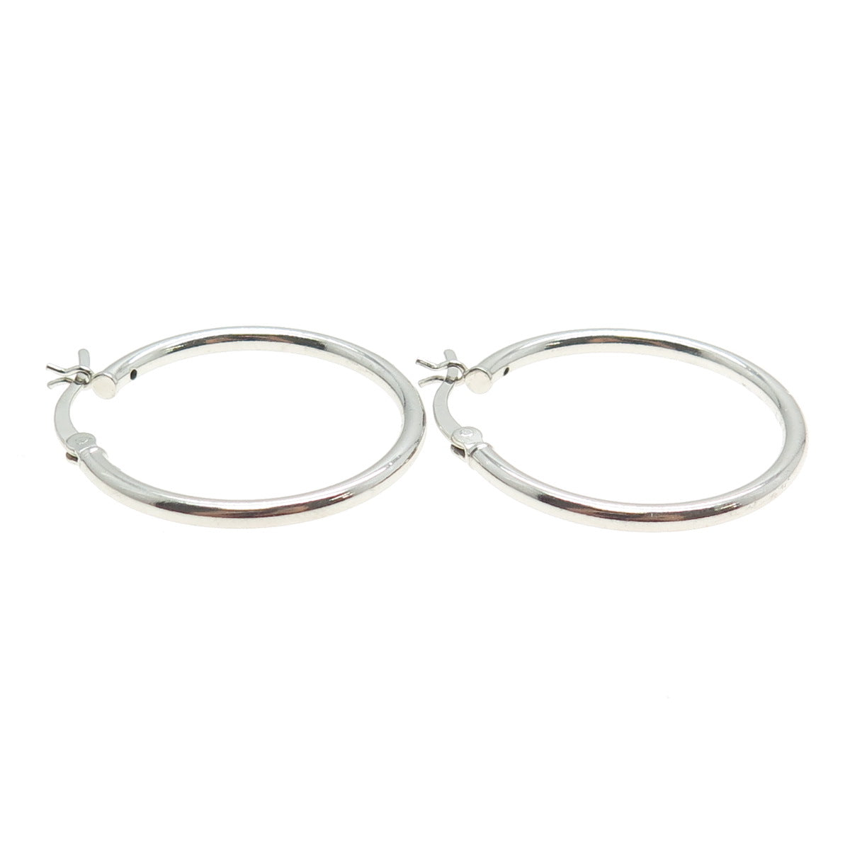 925 Sterling Silver Classic Hinged Hoop Earrings