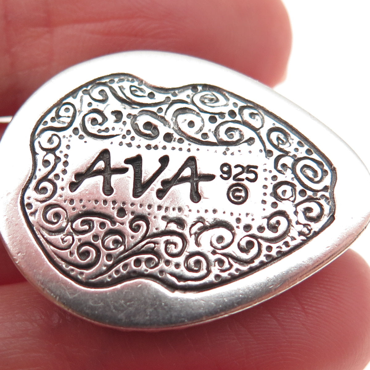 AVA 925 Sterling Silver Vintage Real Royston Turquoise Centerpiece Slide Pendant