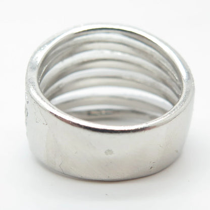925 Sterling Silver Vintage RCI Multi-Bar Ring Size 6.5