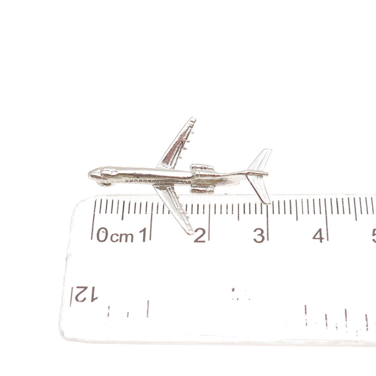 925 Sterling Silver Vintage Airplane 3D Charm Pendant