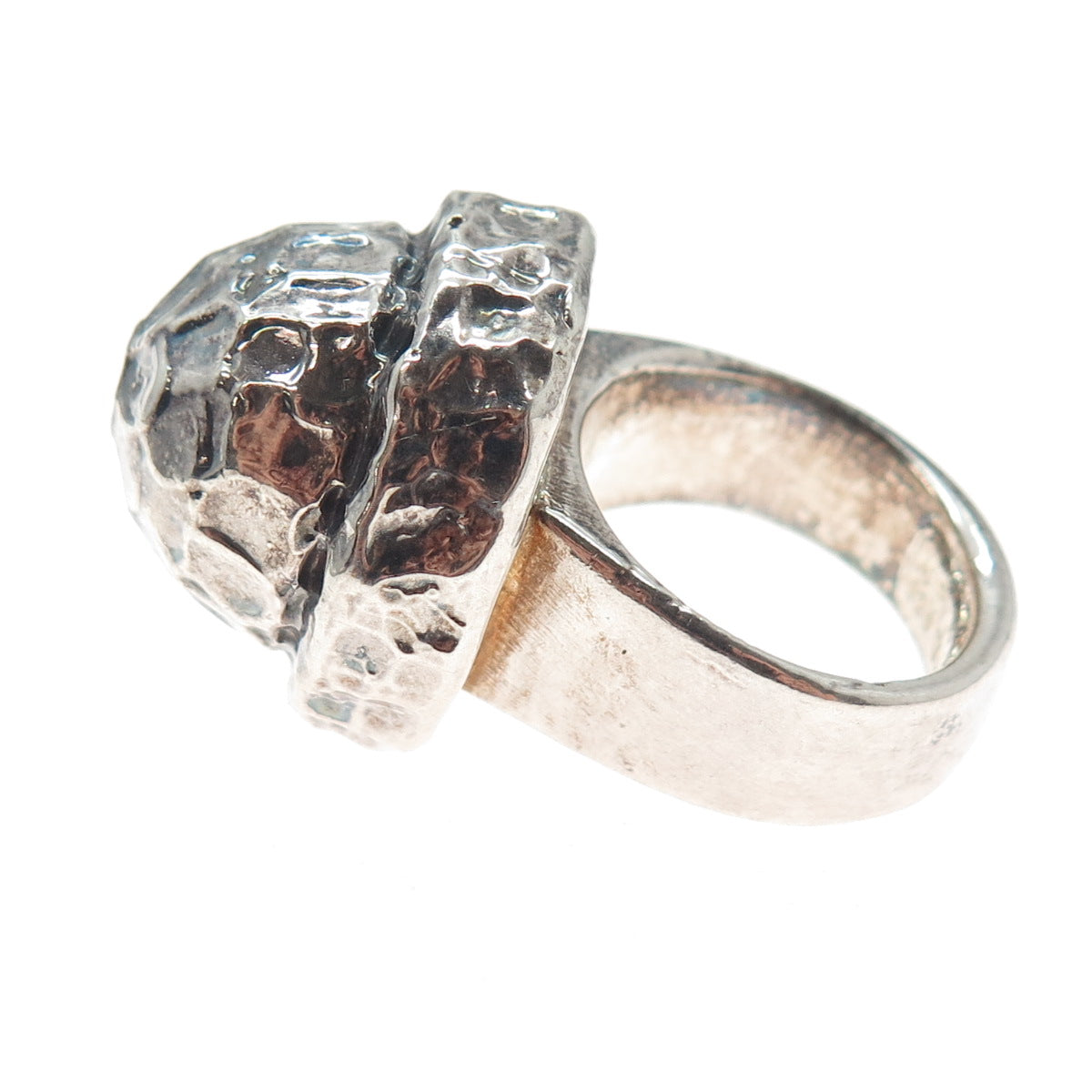 MB Margaret Bowman 925 Sterling Silver Vintage Modernist Dome Ring Size 8.75