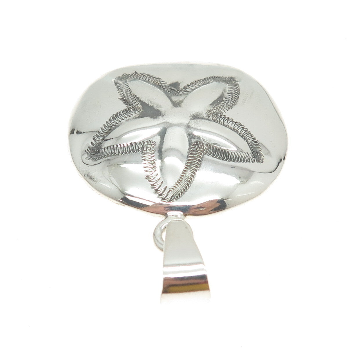 925 Sterling Silver Vintage ATI Mexico Sand Dollar Pendant