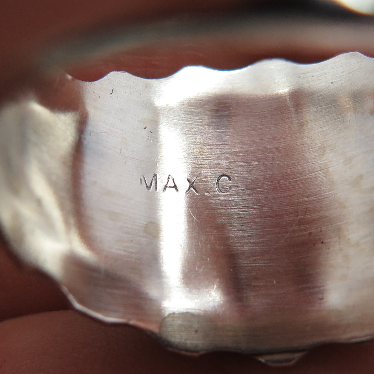 Max Calabaza Navajo Old Pawn Sterling Silver Vintage Lapis Tribal Ring Size 14