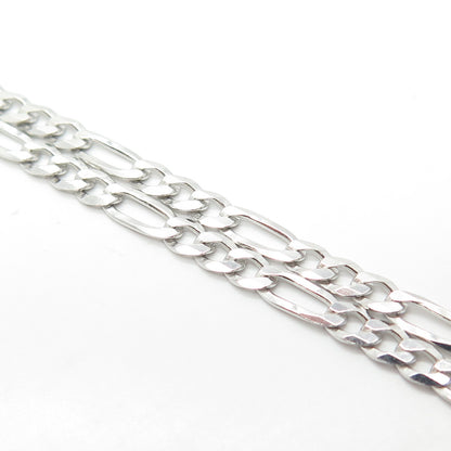 925 Sterling Silver Italy Figaro Chain Necklace 18"