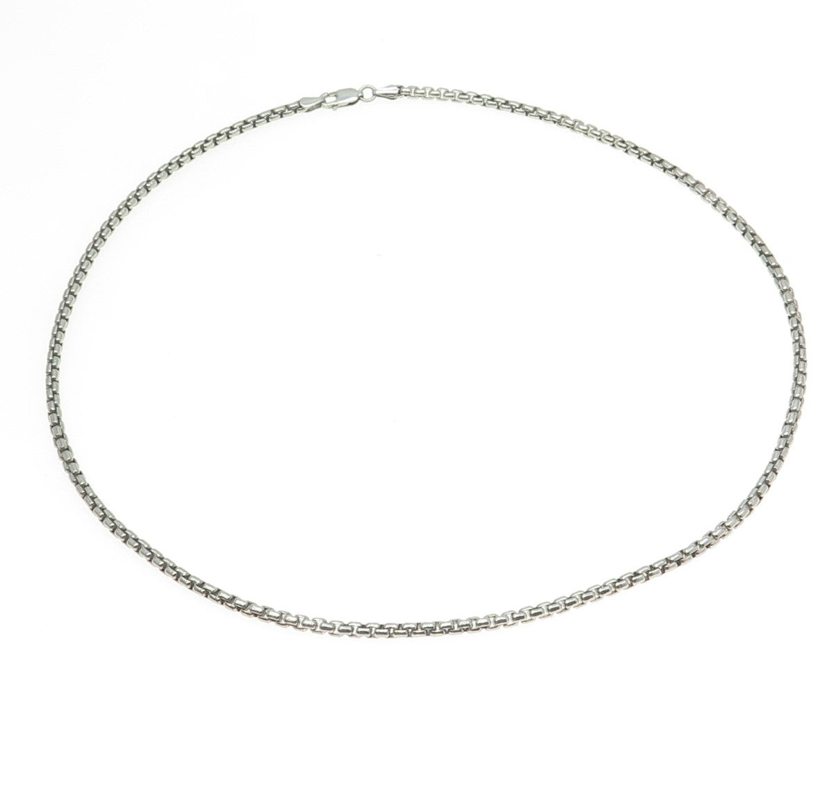 925 Sterling Silver Box Chain Necklace 18"