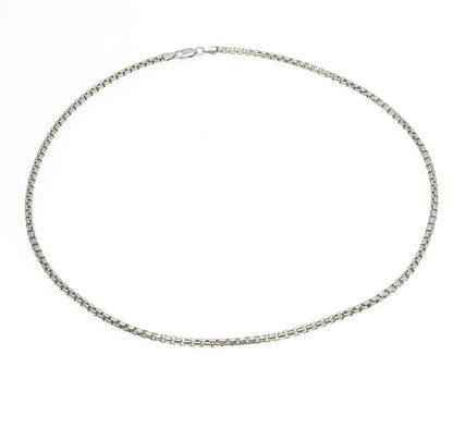 925 Sterling Silver Box Chain Necklace 18"