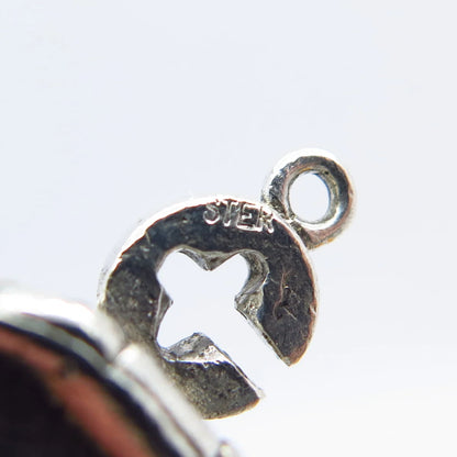 925 Sterling Silver Vintage Drum Musical instrument Locket Pendant