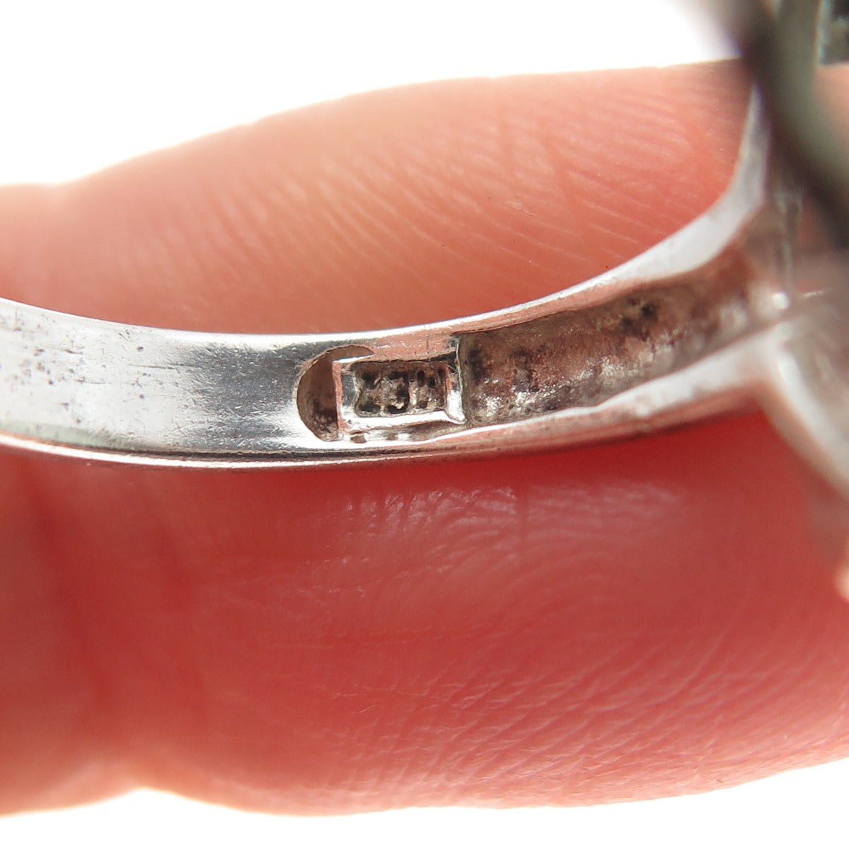 925 Sterling Silver Vintage Real Milky Aquamarine & Apatite Ring Size 7.5